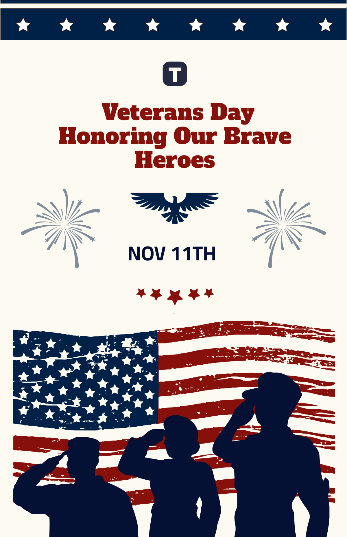 Free Military Veterans Day Poster Template To Edit Online pertaining to Free Printable Veterans Day Posters