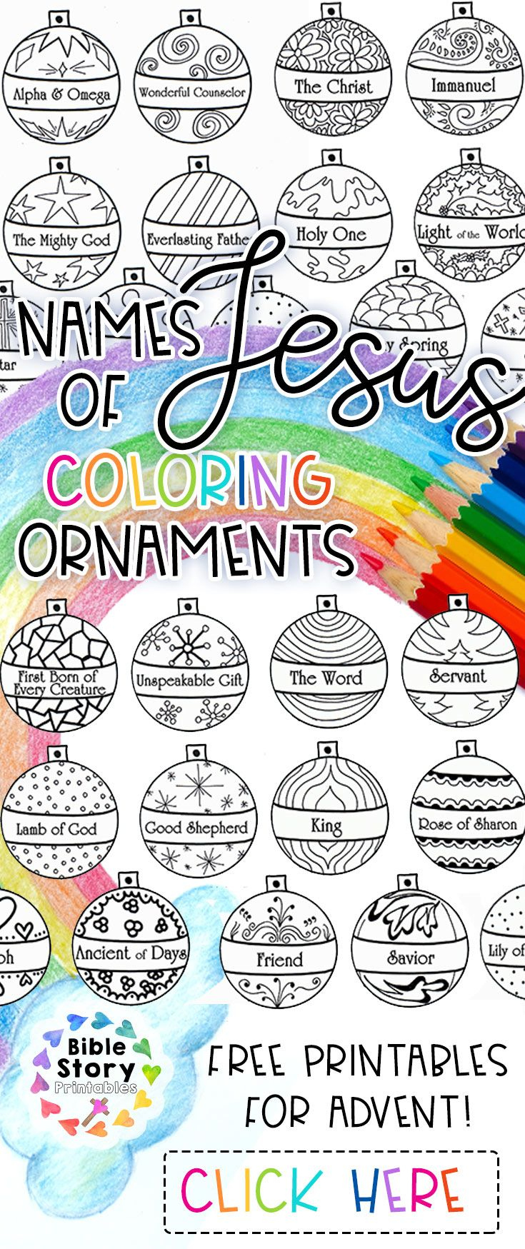 Free Names Of Jesus Advent Ornaments intended for Names of Jesus Ornaments Printable