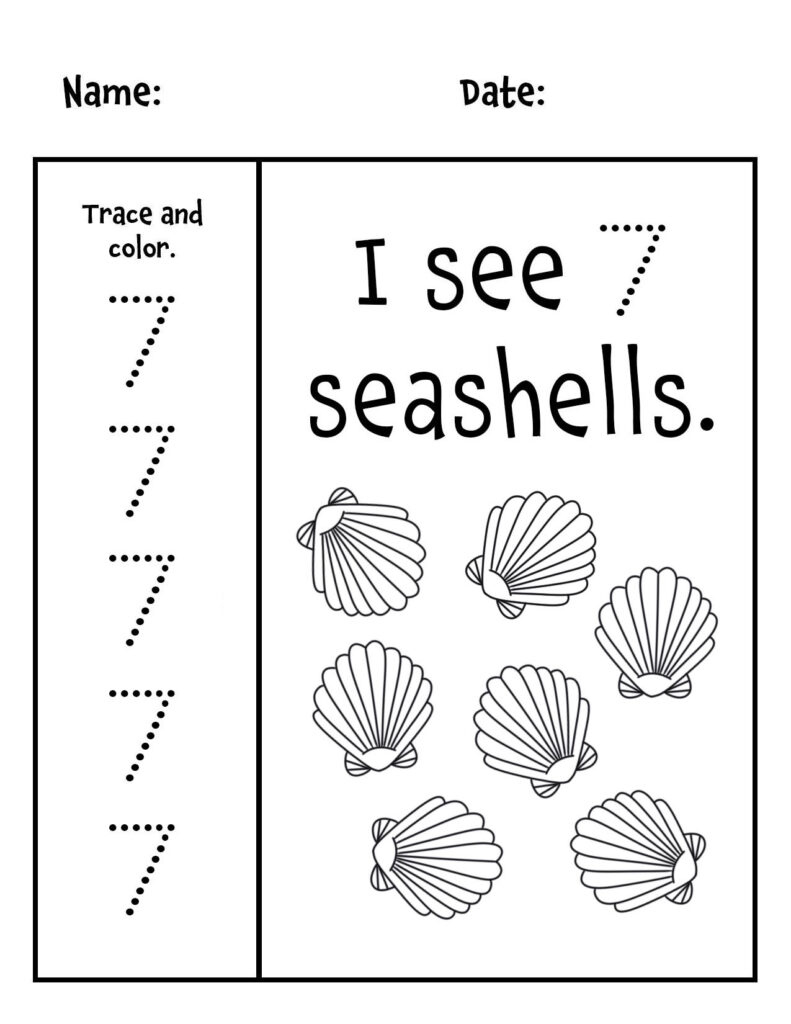 Free Number 7 Worksheets For Preschool ⋆ The Hollydog Blog inside Number Seven Worksheet Printable