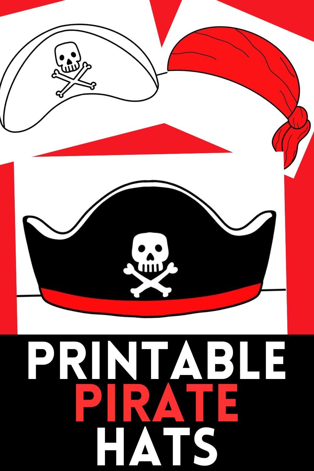 Free Paper Pirate Hat Printable Template - in Printable Pirate Hat Template