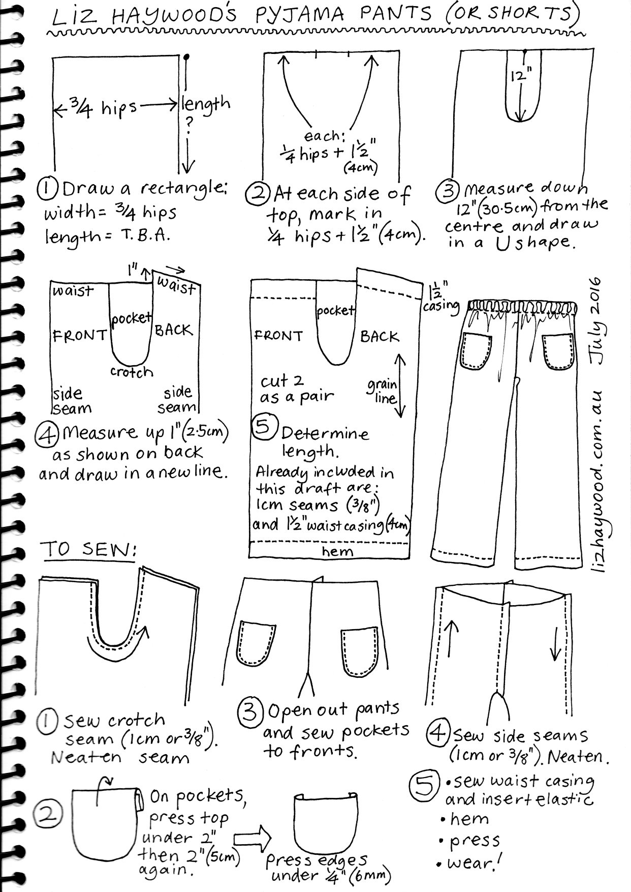 Free Pattern: Pajama Pants (Or Shorts) - The Craft Of Clothes intended for Printable Pants Pattern Free