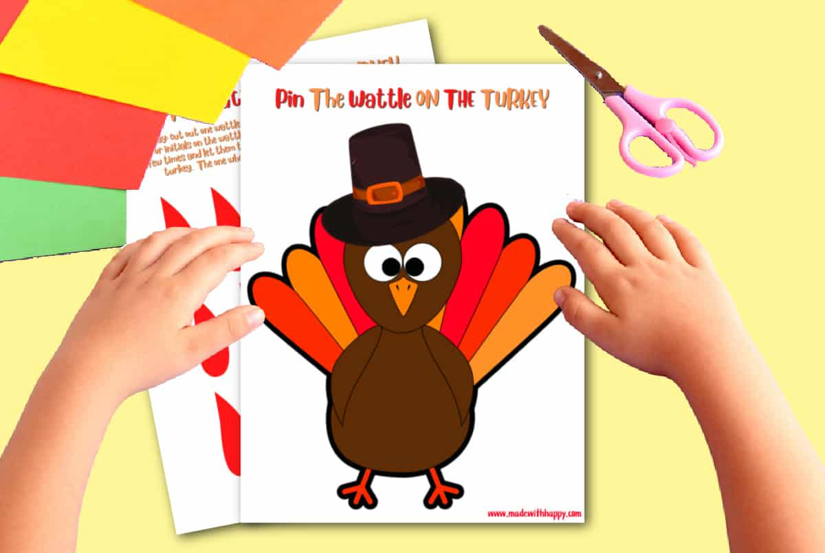Free Pin The Wattle On The Turkey Printable Thanksgiving Game pertaining to Printable Pin the Tail On the Turkey