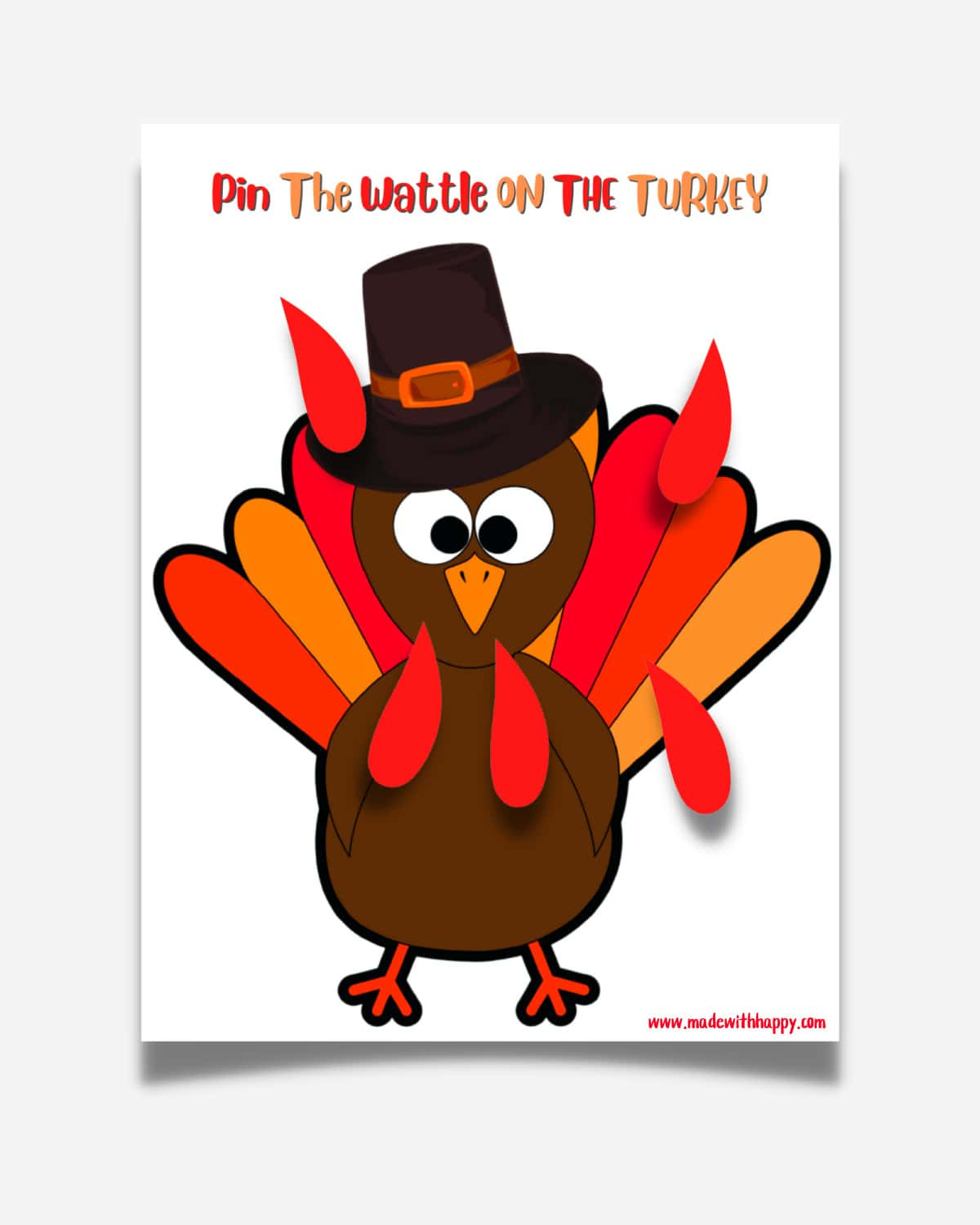 Free Pin The Wattle On The Turkey Printable Thanksgiving Game within Pin The Tail On The Turkey Printable