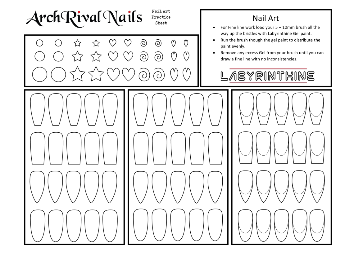 Free Practice Sheets - Arch Rival Nails with Free Printable Acrylic Nail Practice Sheet