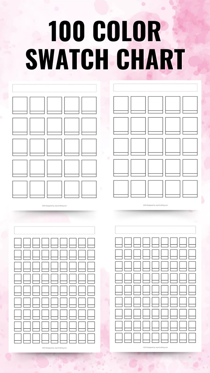 Free Printable 100 Color Swatch Templates in Free Printable Color Swatch Chart