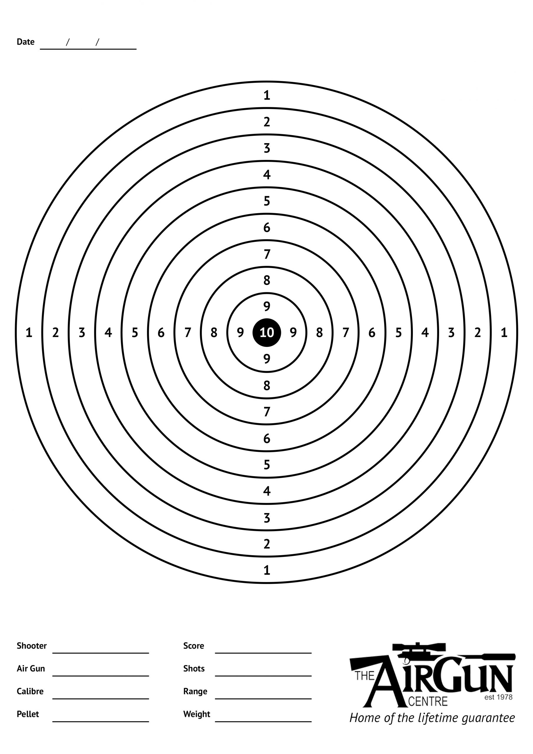 Free Printable Air Rifle Targets (A4, 17Cm &amp;amp; 14Cm) - The Airgun Centre with Printable Rifle Targets Free