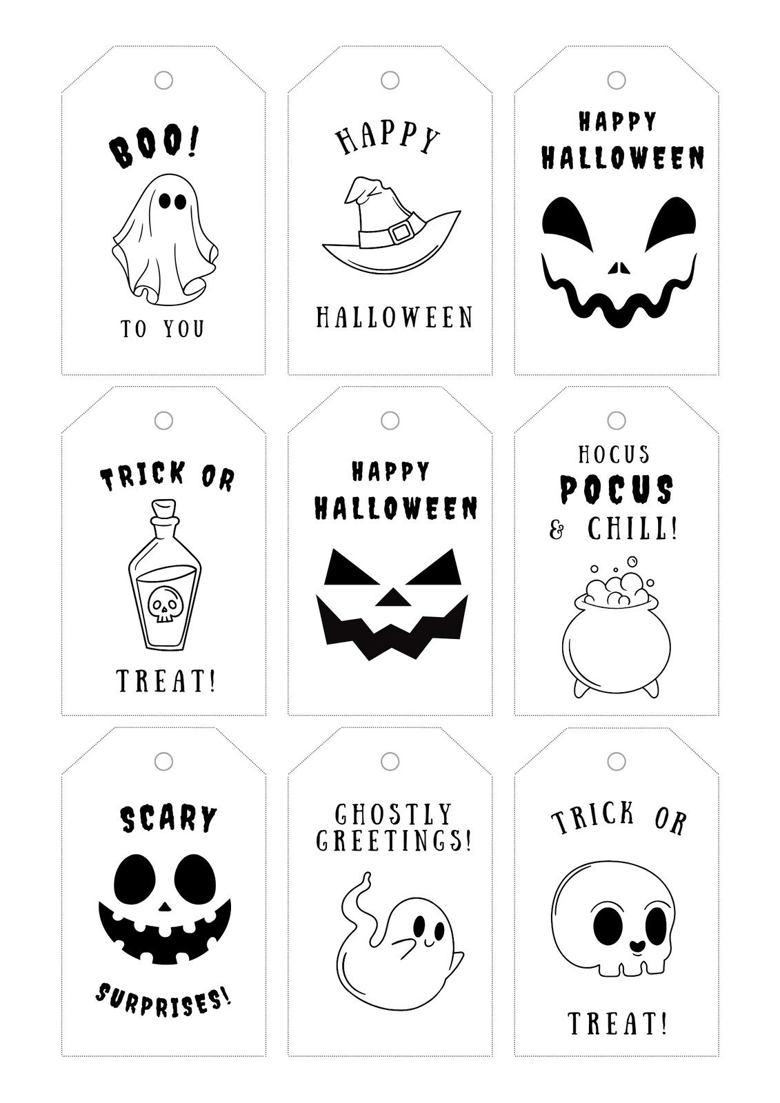 Free Printable And Customizable Halloween Tag Templates | Canva throughout Halloween Gift Tags Free Printable