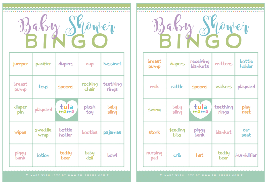 Free Printable Baby Shower Bingo in Printable Baby Shower Bingo Cards