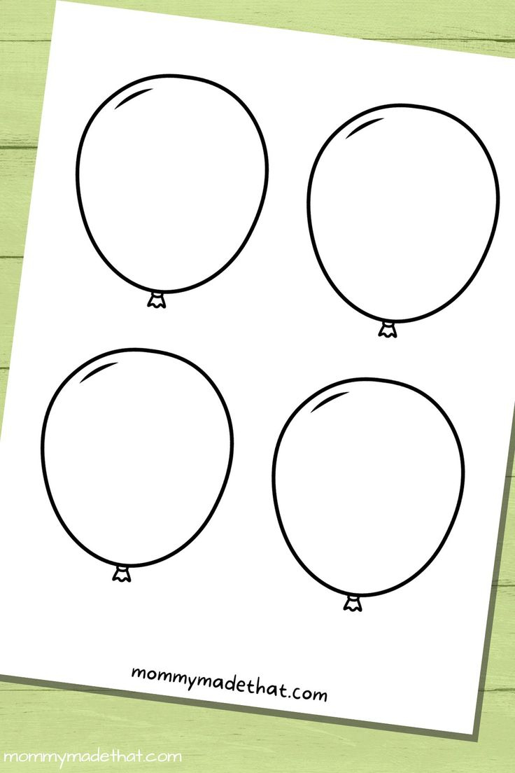 Free Printable Balloon Templates (Different Sizes!!) for Free Printable Balloons Template