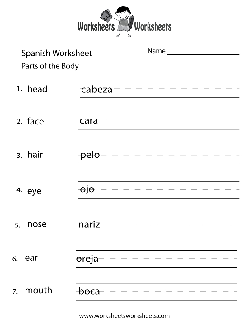 Free Printable Beginning Spanish Worksheet - Worksheets Library within Free Printables in Spanish