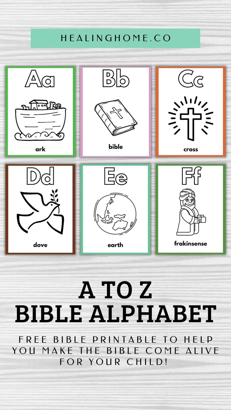 Free Printable Bible Alphabet For Preschoolers in Bible Alphabet A To Z Printable