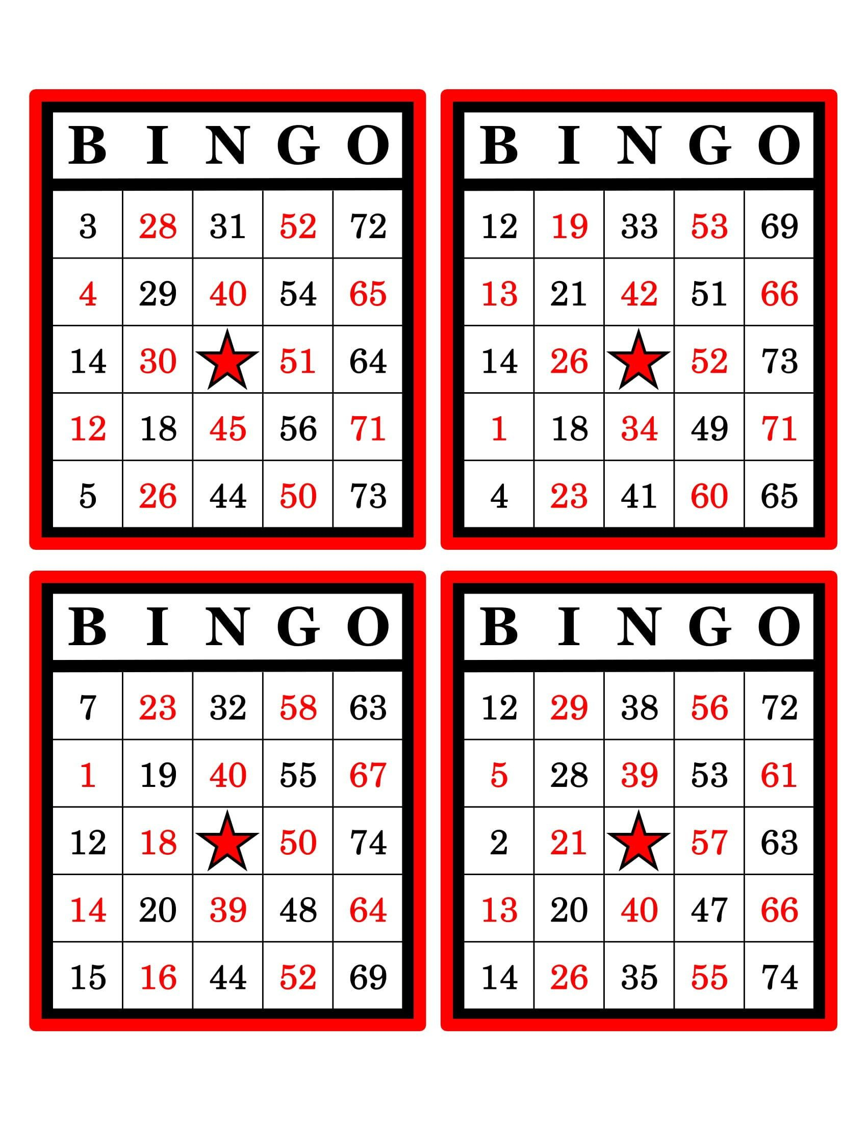 Free Printable Bingo Cards 4 To A Page, Download Free Printable throughout Printable Bingo Cards 4 Per Page