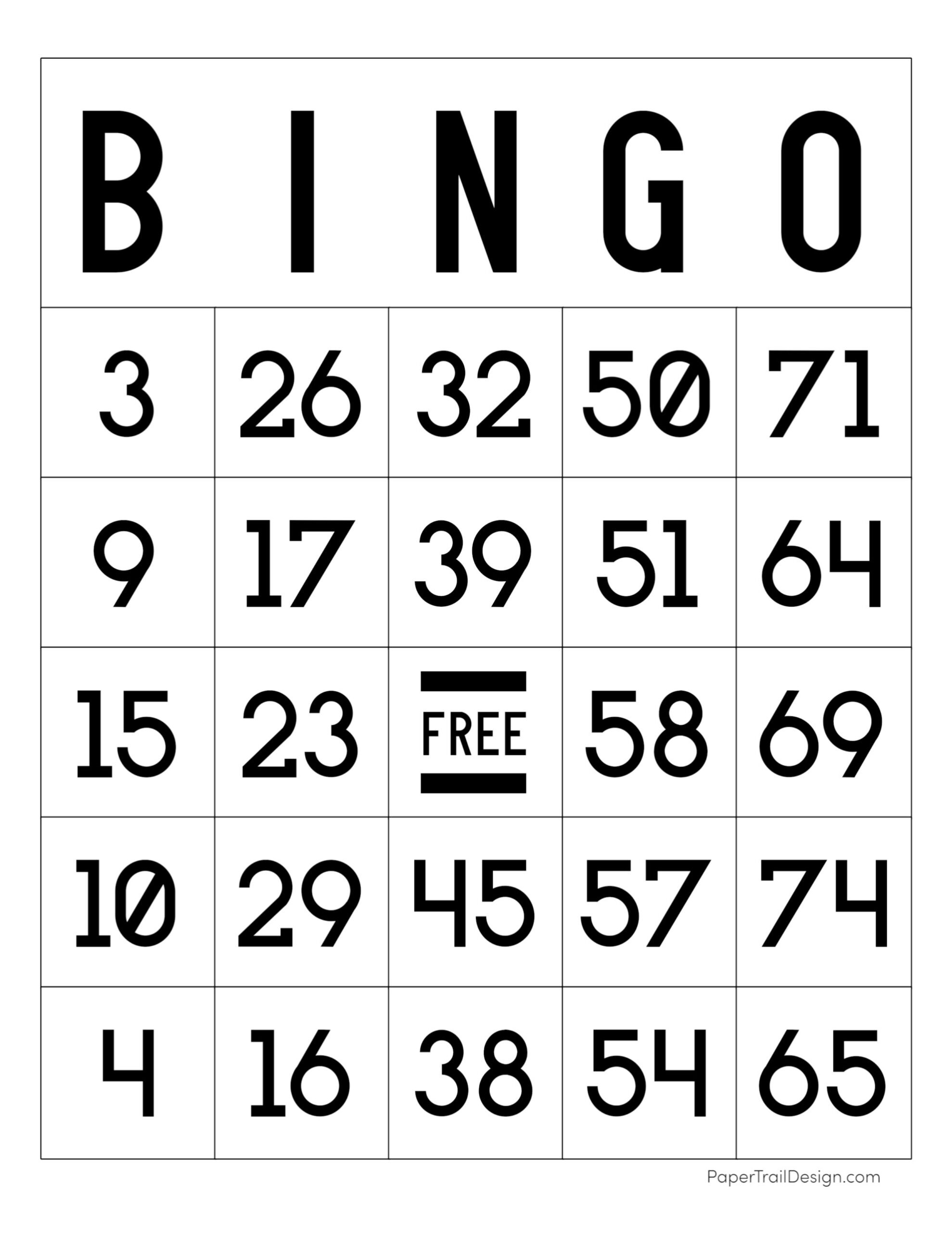 Free Printable Bingo Cards - Paper Trail Design in Printable Bingo Cards With Pictures