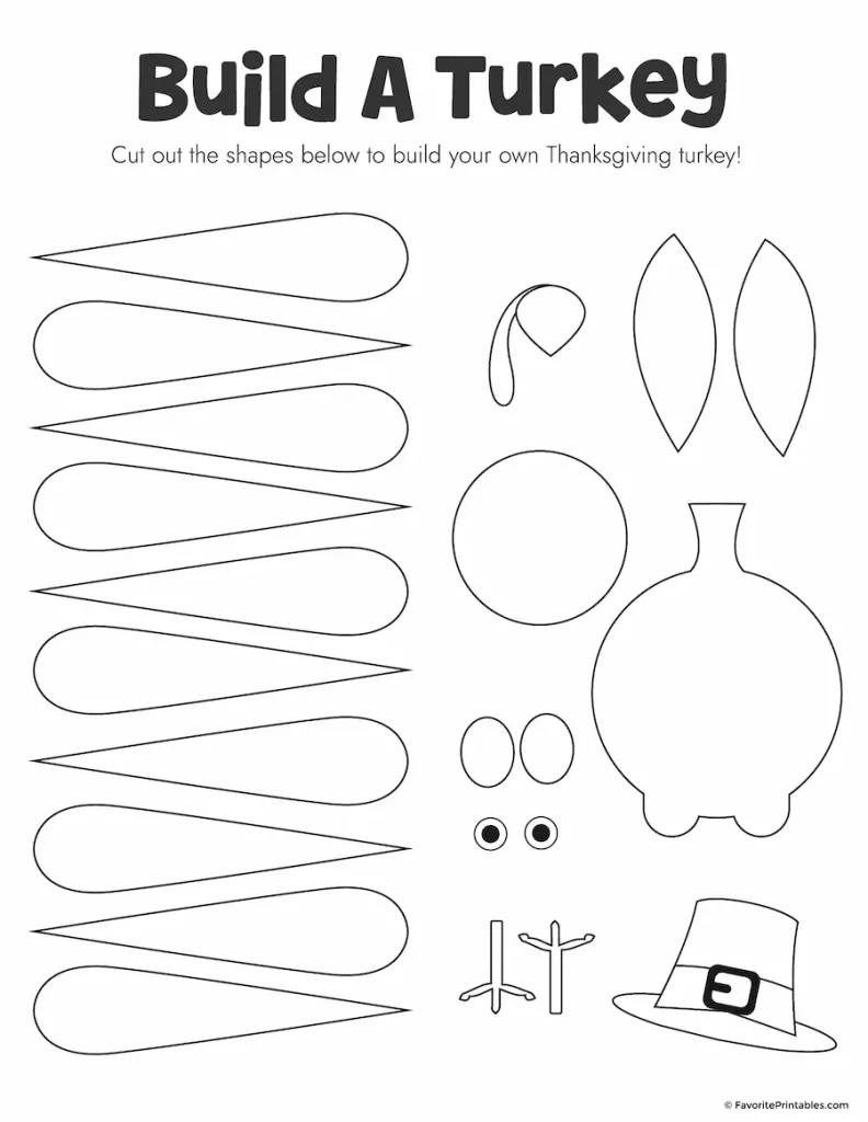 Free Printable Build A Turkey Cutout - Favorite Printables intended for Build a Turkey Printable