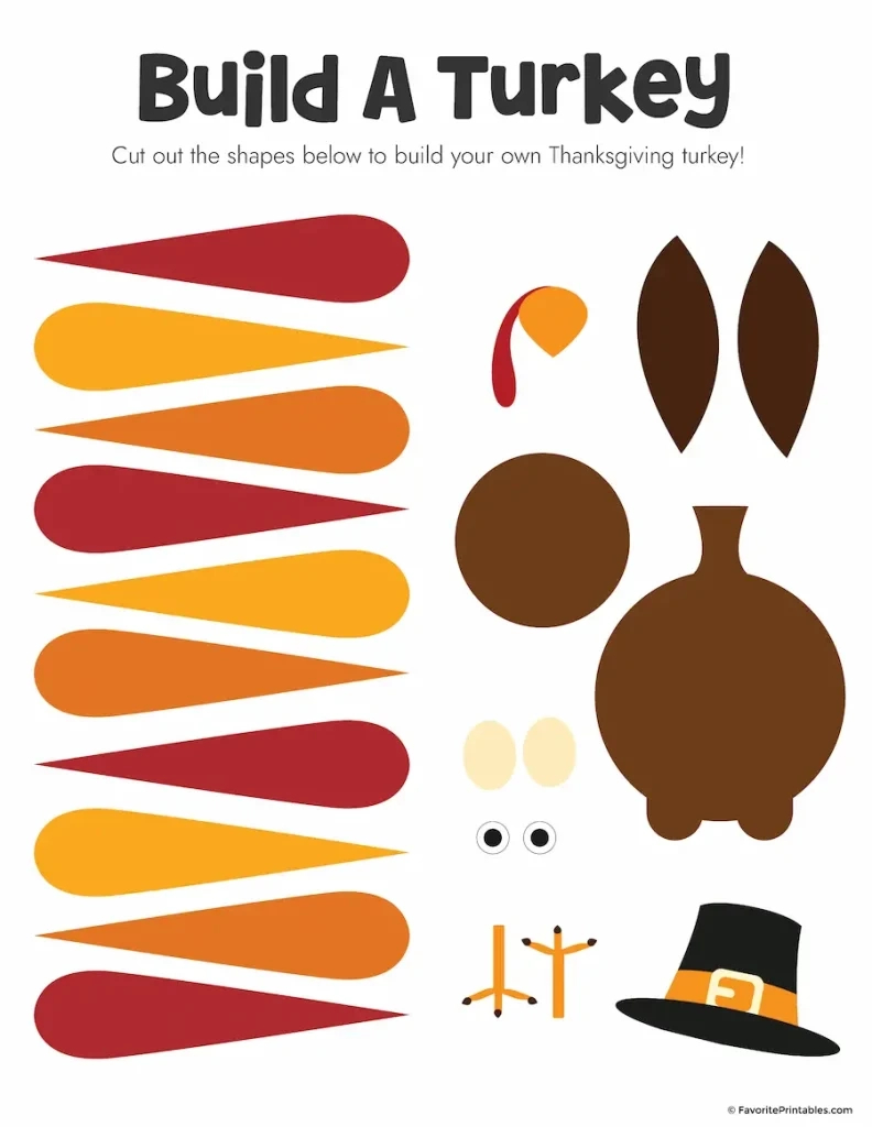 Free Printable Build A Turkey Cutout - Favorite Printables pertaining to Thanksgiving Build A Turkey Printable