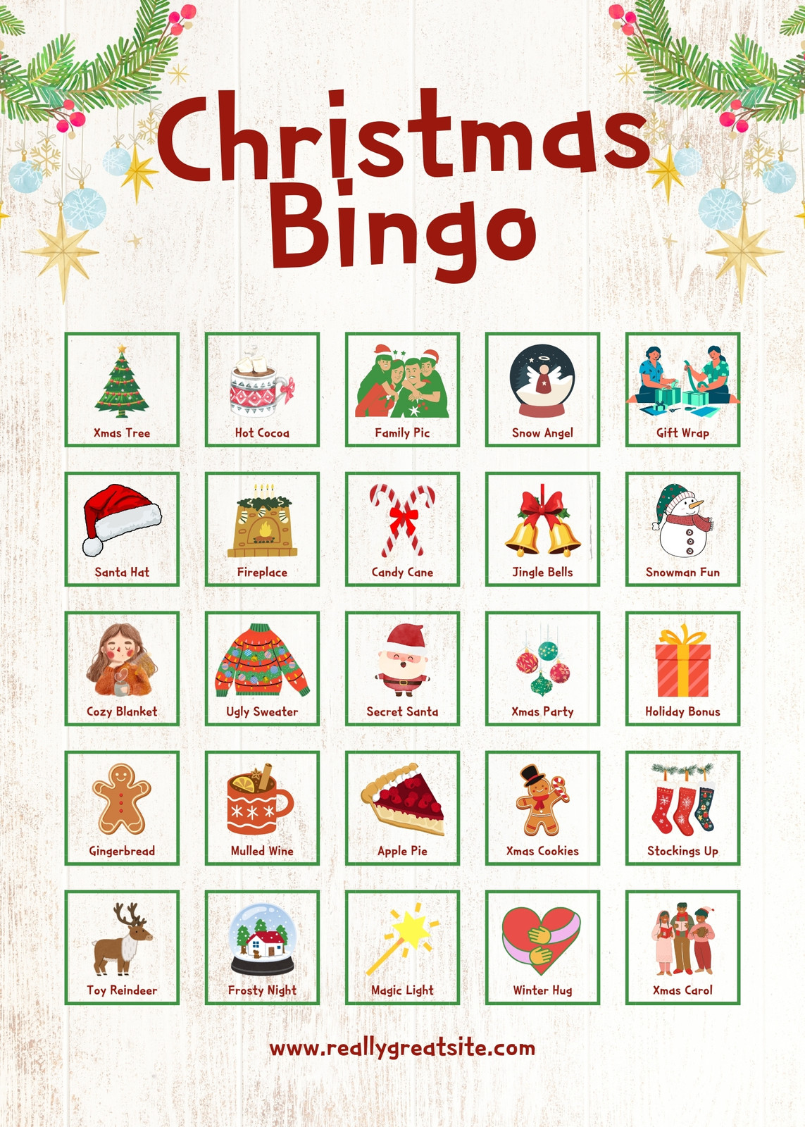 Free Printable Christmas Bingo Card Templates | Canva pertaining to Holiday Printable Bingo Cards