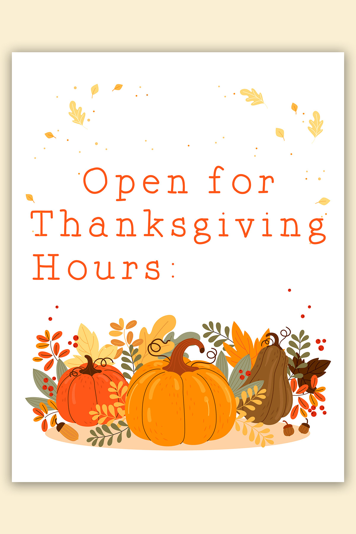 Free Printable Closed & Open For Thanksgiving Signs regarding Printable Thanksgiving Hours Sign