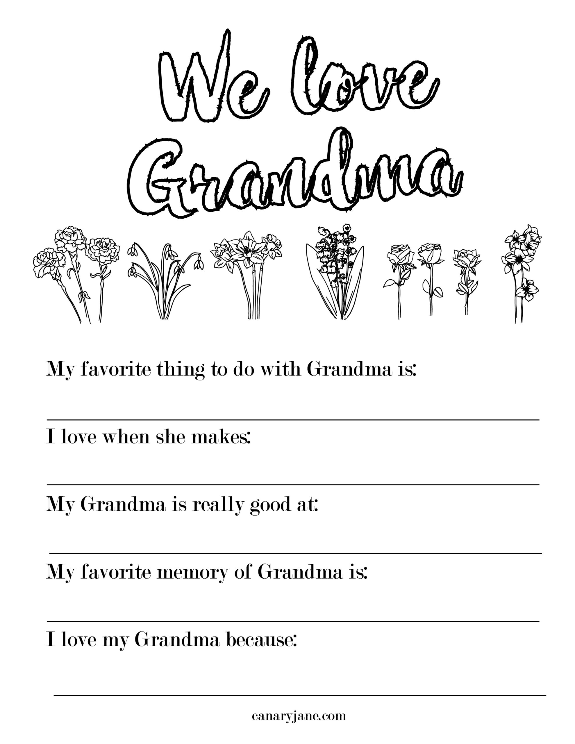 Free Printable Coloring Pages For Mothers Day And Grandma – Canary regarding Mother&amp;#039;S Day Printable For Grandma