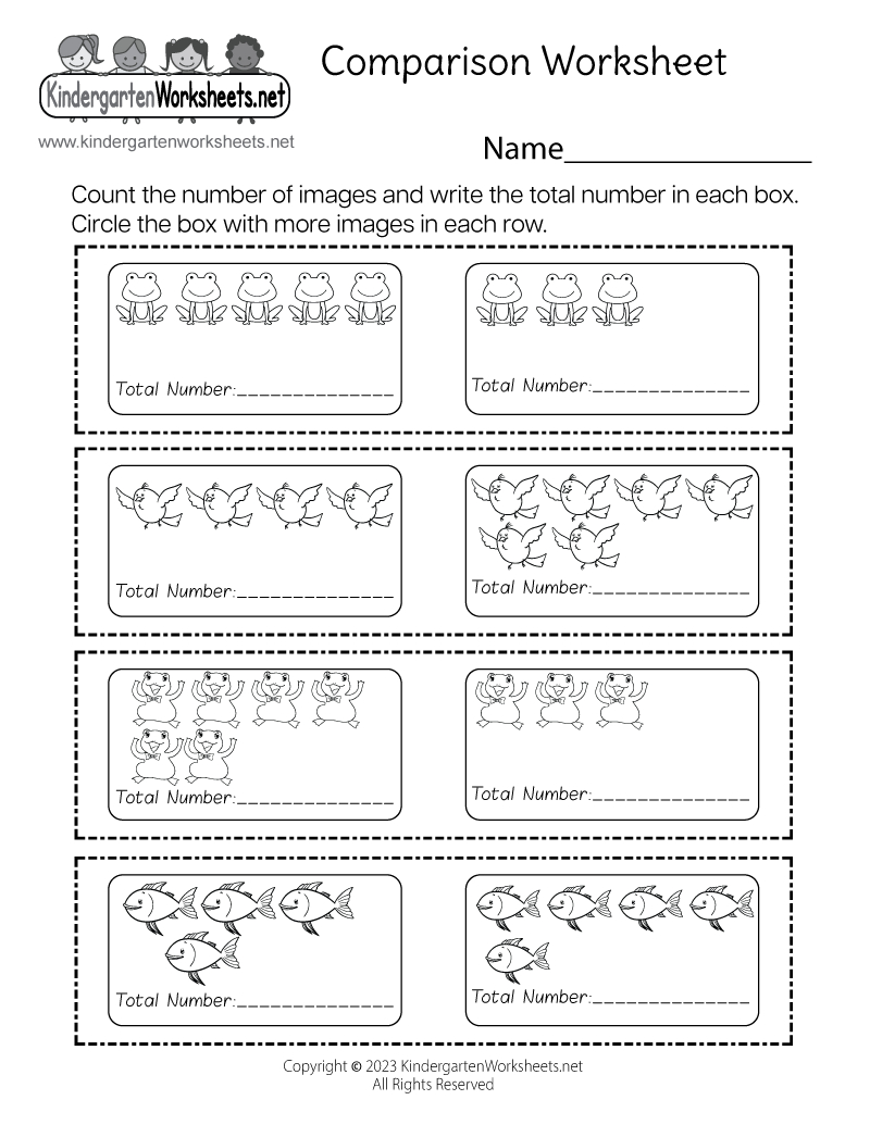 Free Printable Comparison Worksheet inside Comparison Worksheet Printable