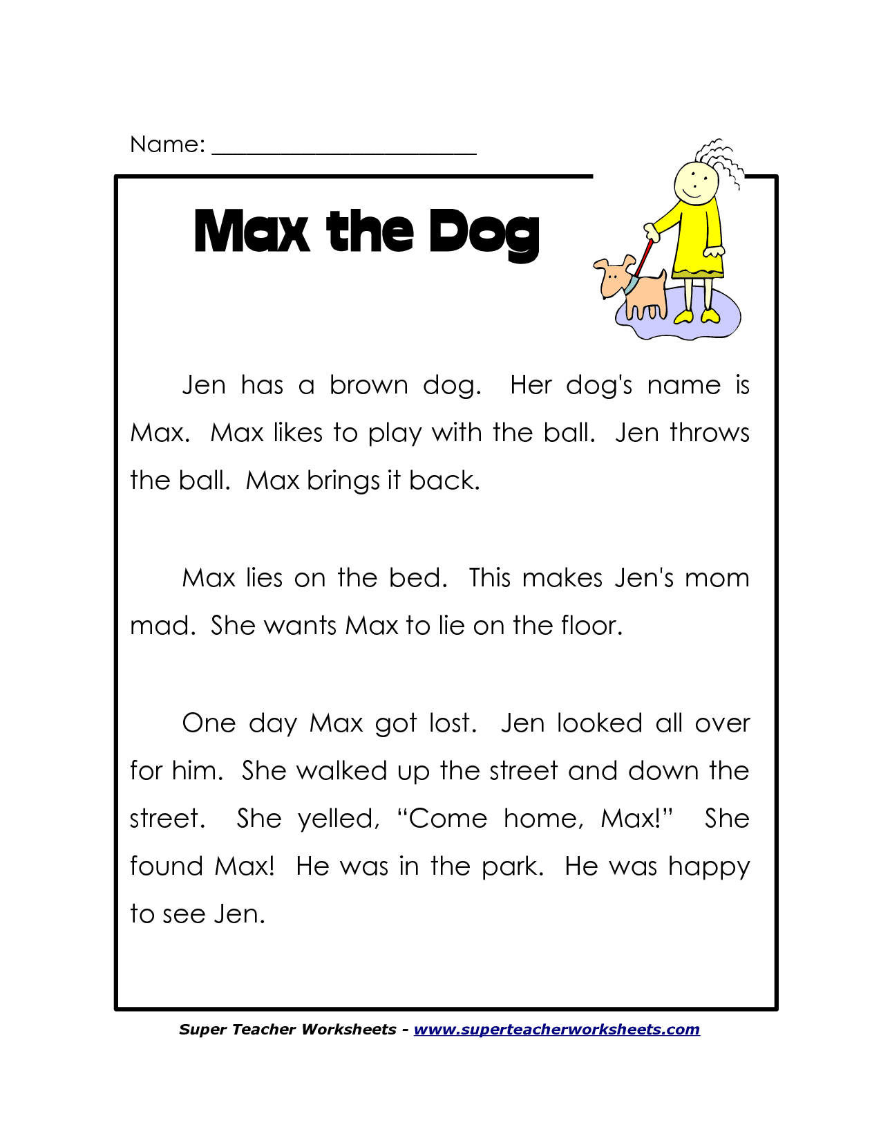 Free Printable Comprehension Worksheets For Grade 1 And 1St Grade throughout Reading Worksheets Printable For Grade 1