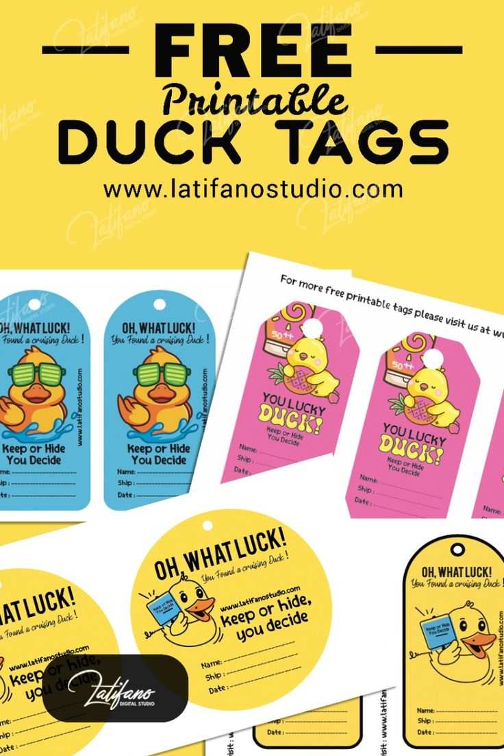 Free Printable Cruise Duck Tags Pdf Template for Carnival Cruise Duck Tags Free Printable
