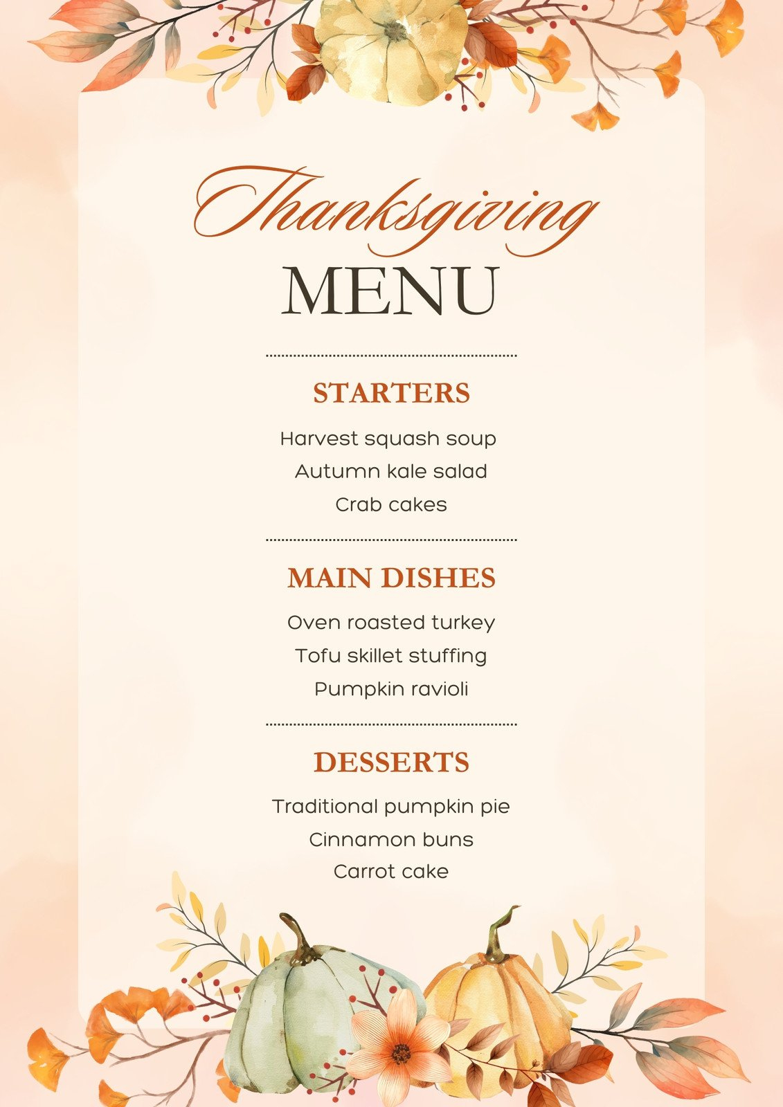 Free Printable, Customizable Thanksgiving Menu Templates | Canva in Thanksgiving Menu Card Template