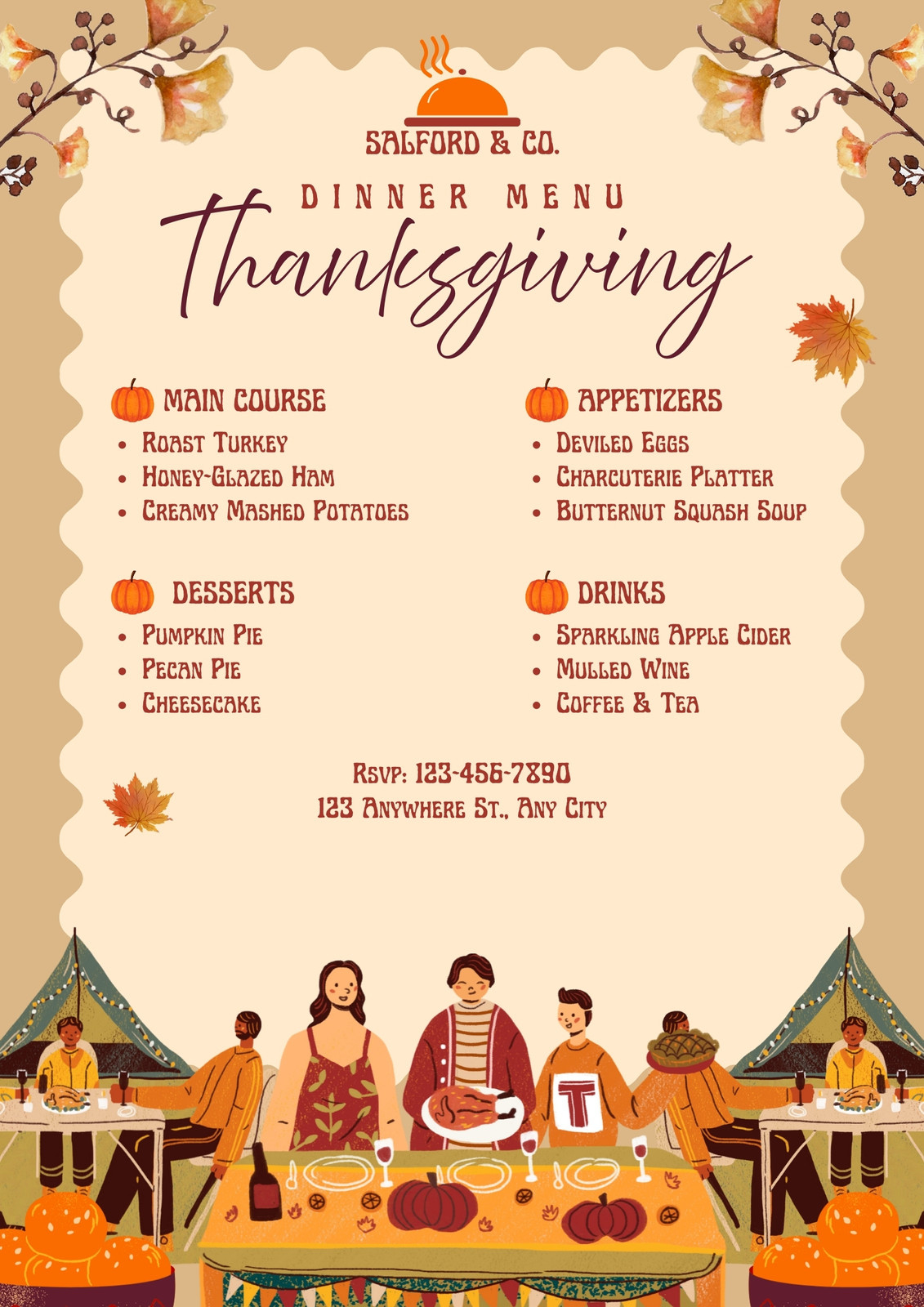 Free Printable, Customizable Thanksgiving Menu Templates | Canva inside Thanksgiving 2025 Menu Template