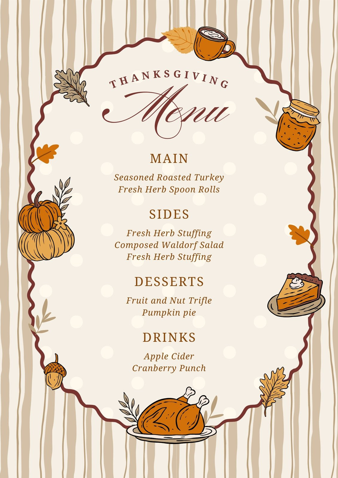 Free Printable, Customizable Thanksgiving Menu Templates | Canva with regard to Thanksgiving Menu Template For Pages