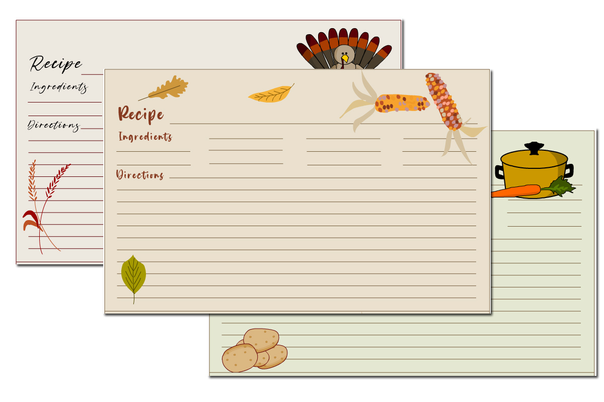 Free Printable Cute Recipe Cards For Thanksgiving - Worksheets Library throughout Printable Thanksgiving Recipe Cards