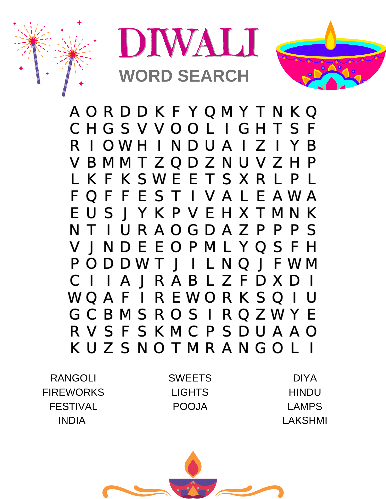 Free Printable Diwali Word Search - Classy Mommy with Diwali Word Search Free Printable