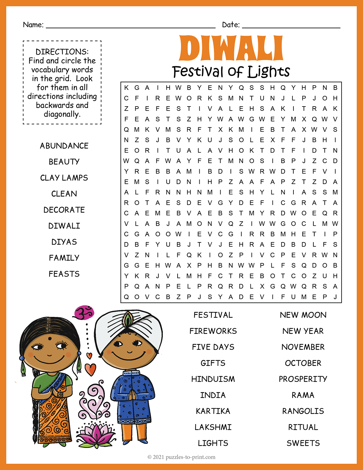 Free Printable Diwali Word Search within Diwali Word Search Free Printable
