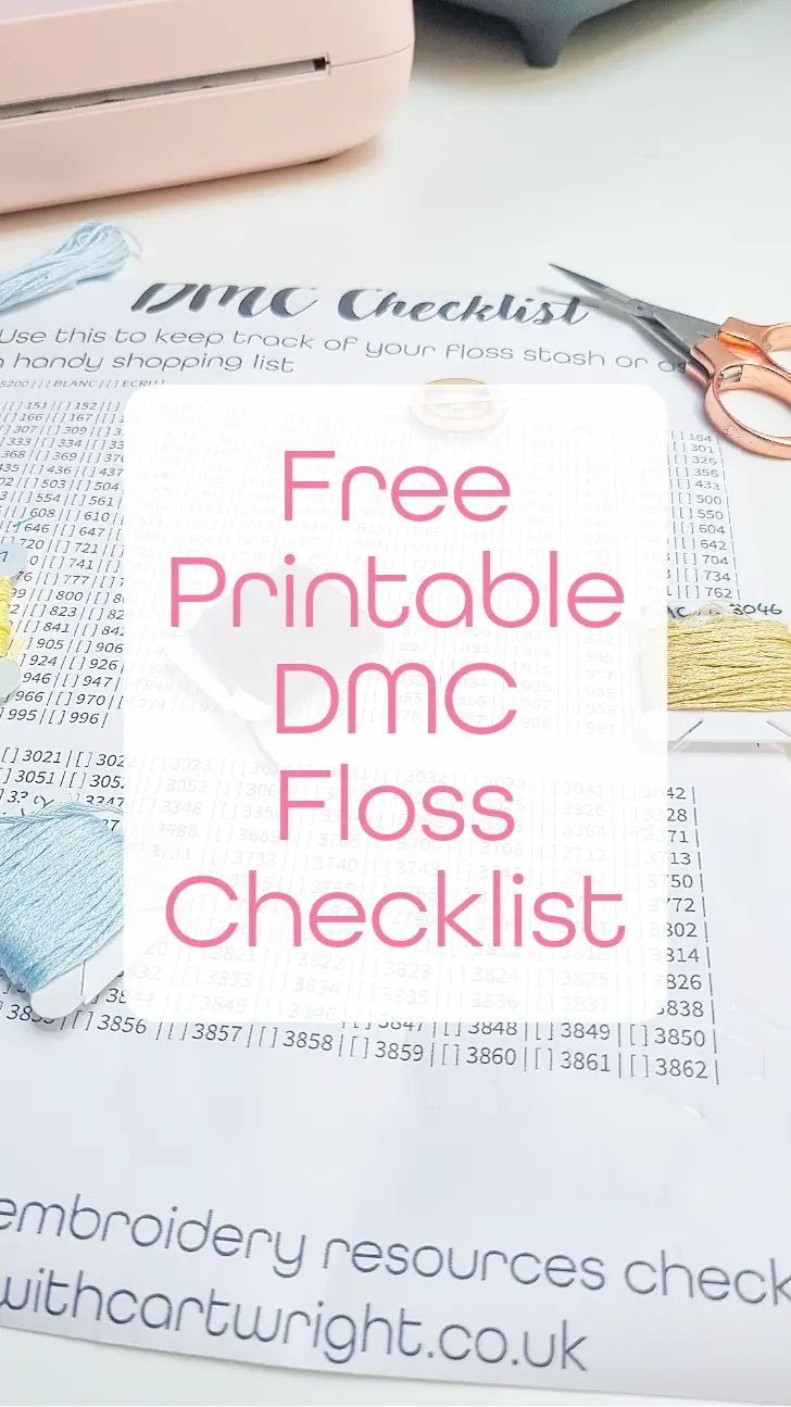 Free Printable Dmc Floss Checklist: Organise Your Thread Stash in Free Printable Dmc Floss Checklist