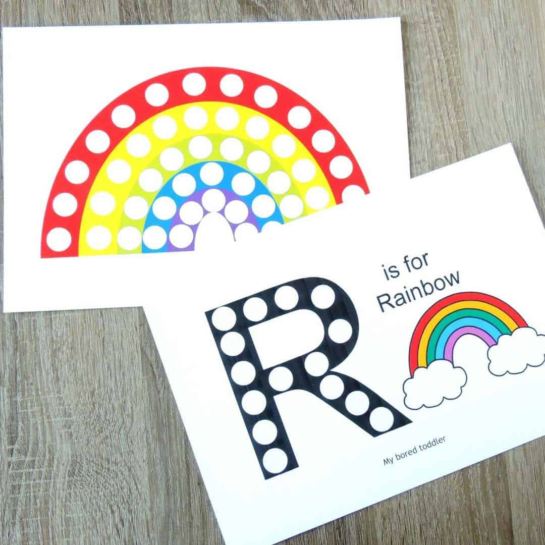 Free Printable Do-A-Dot Rainbow Activity - My Bored Toddler in Free Printable Rainbow Dot Marker Printable