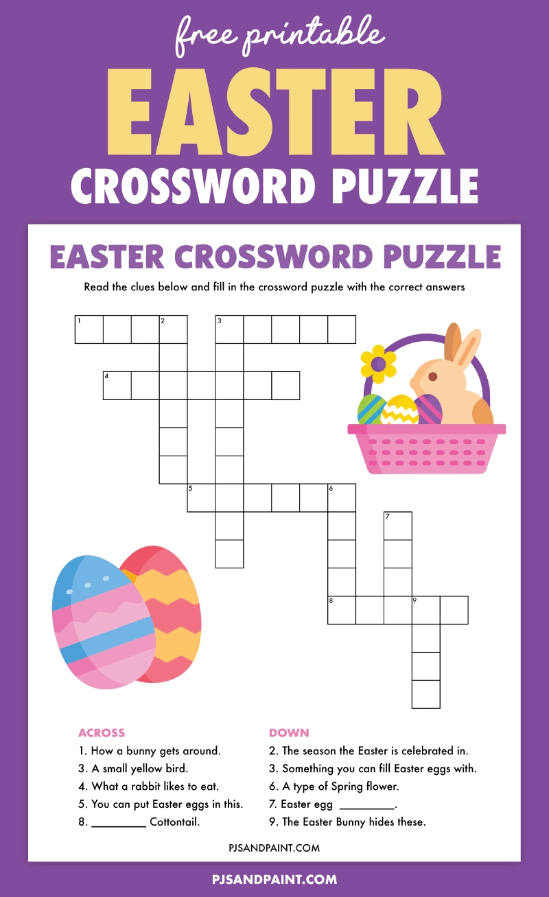 Free Printable Easter Crossword Puzzle - Pjs And Paint intended for Free Printable Easter Crosswords