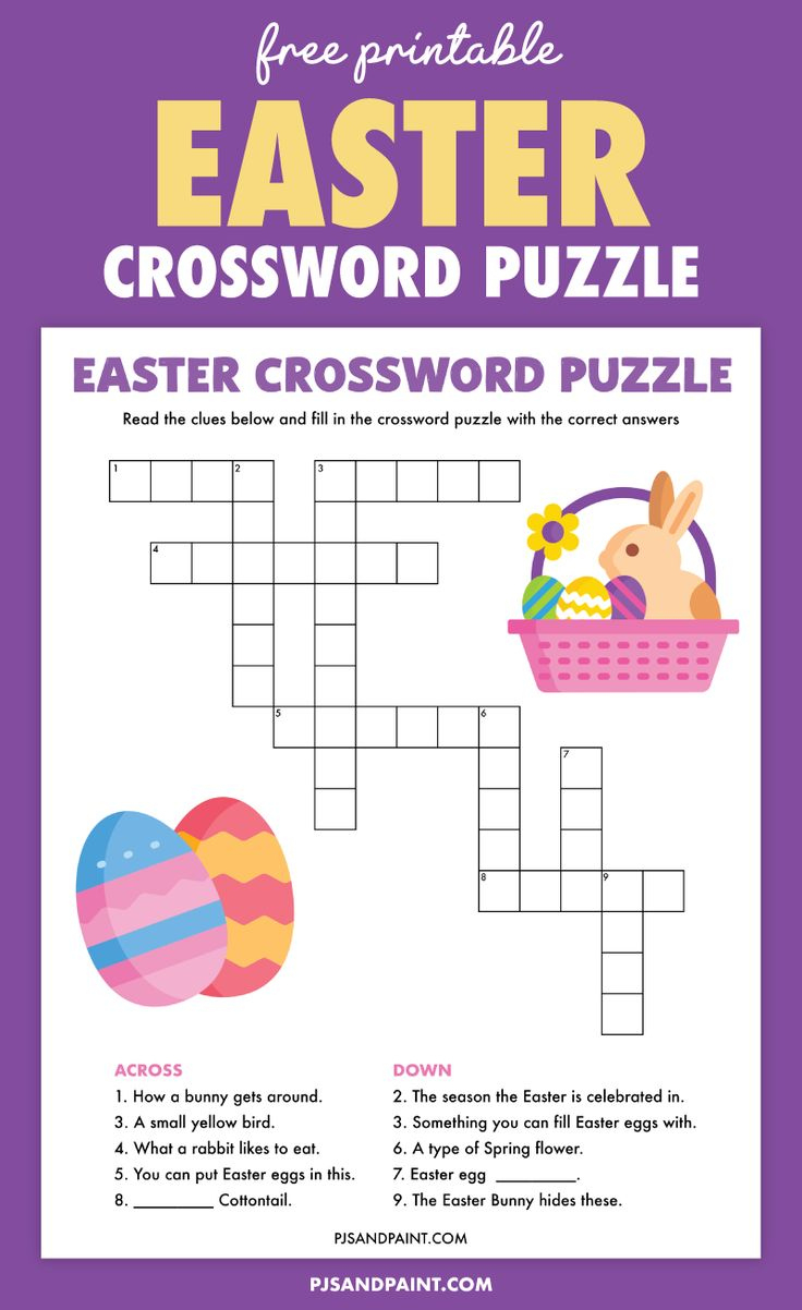 Free Printable Easter Crossword Puzzle within Free Printable Easter Crossword