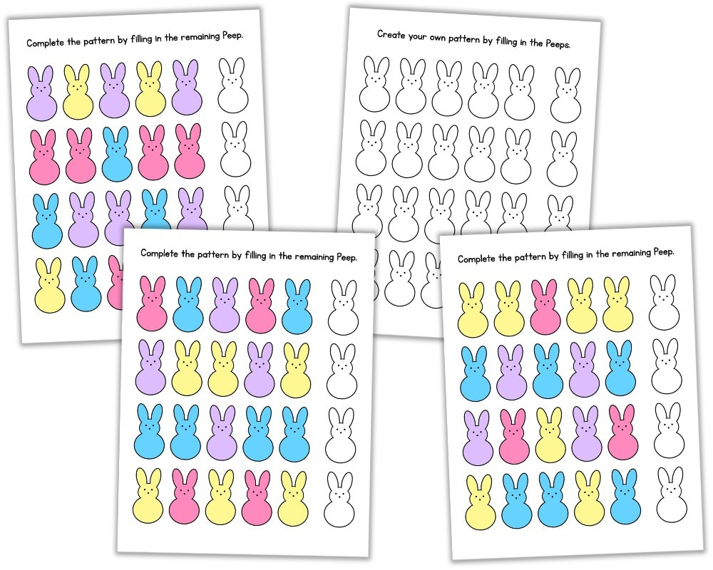 Free Printable Easter Pattern Worksheets (Peep Patterns) - The pertaining to Free Printable Peeps Template