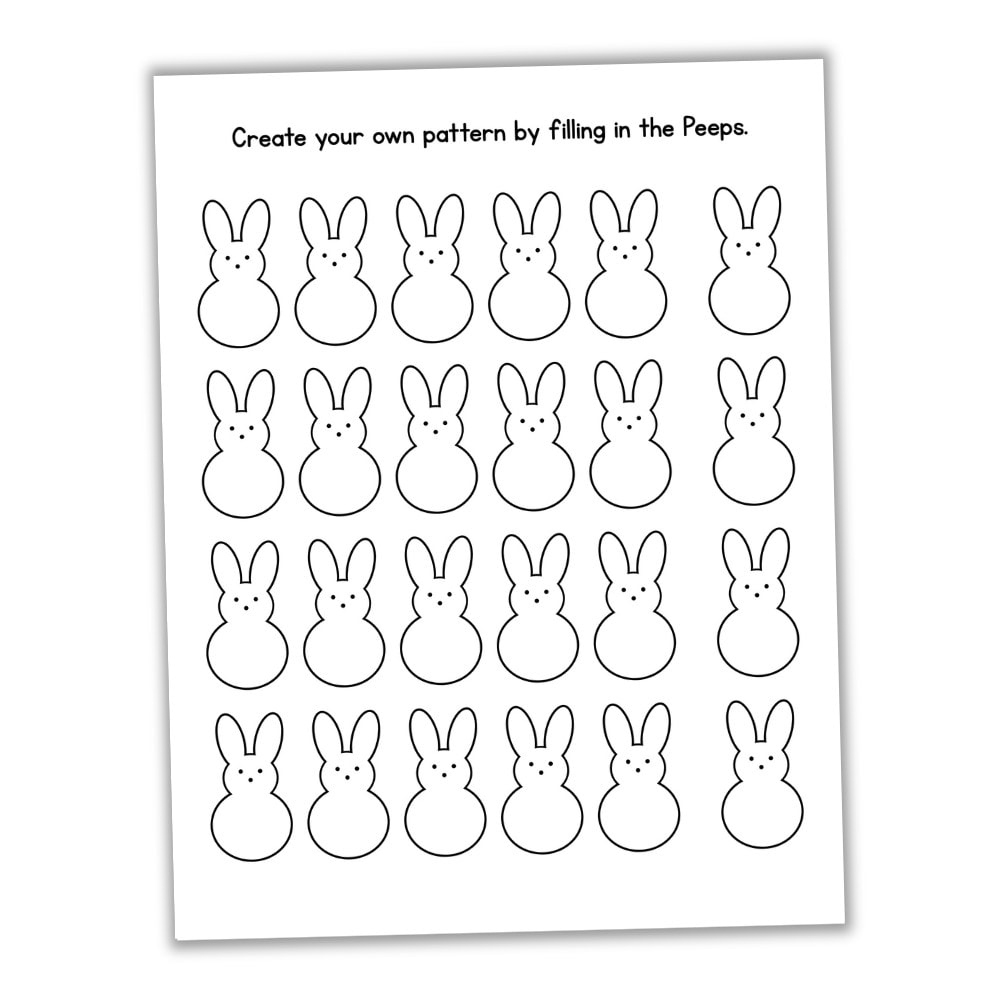 Free Printable Easter Pattern Worksheets (Peep Patterns) - The throughout Free Printable Peeps Template