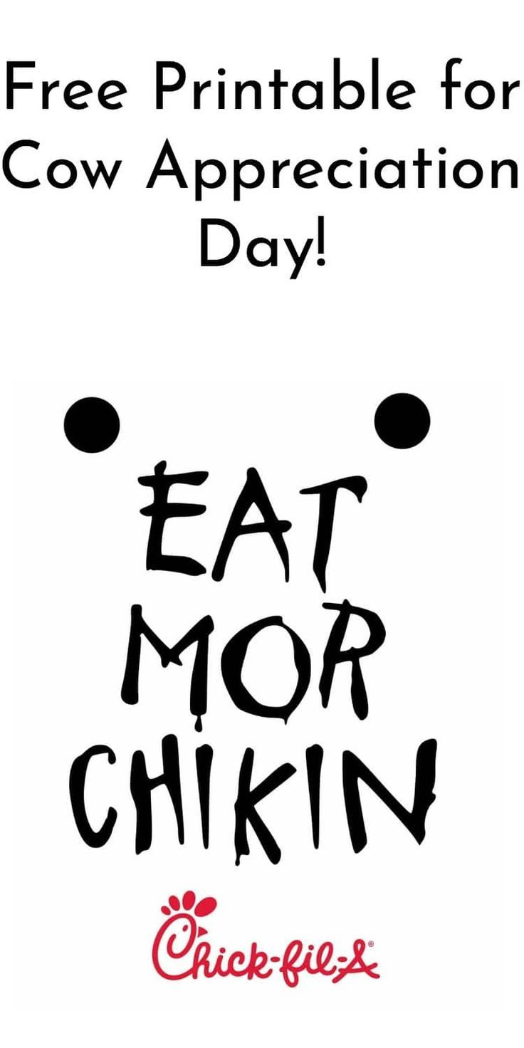 Free Printable Eat More Chikin Printable Sign 2024 with regard to Eat More Chicken Printable Sign