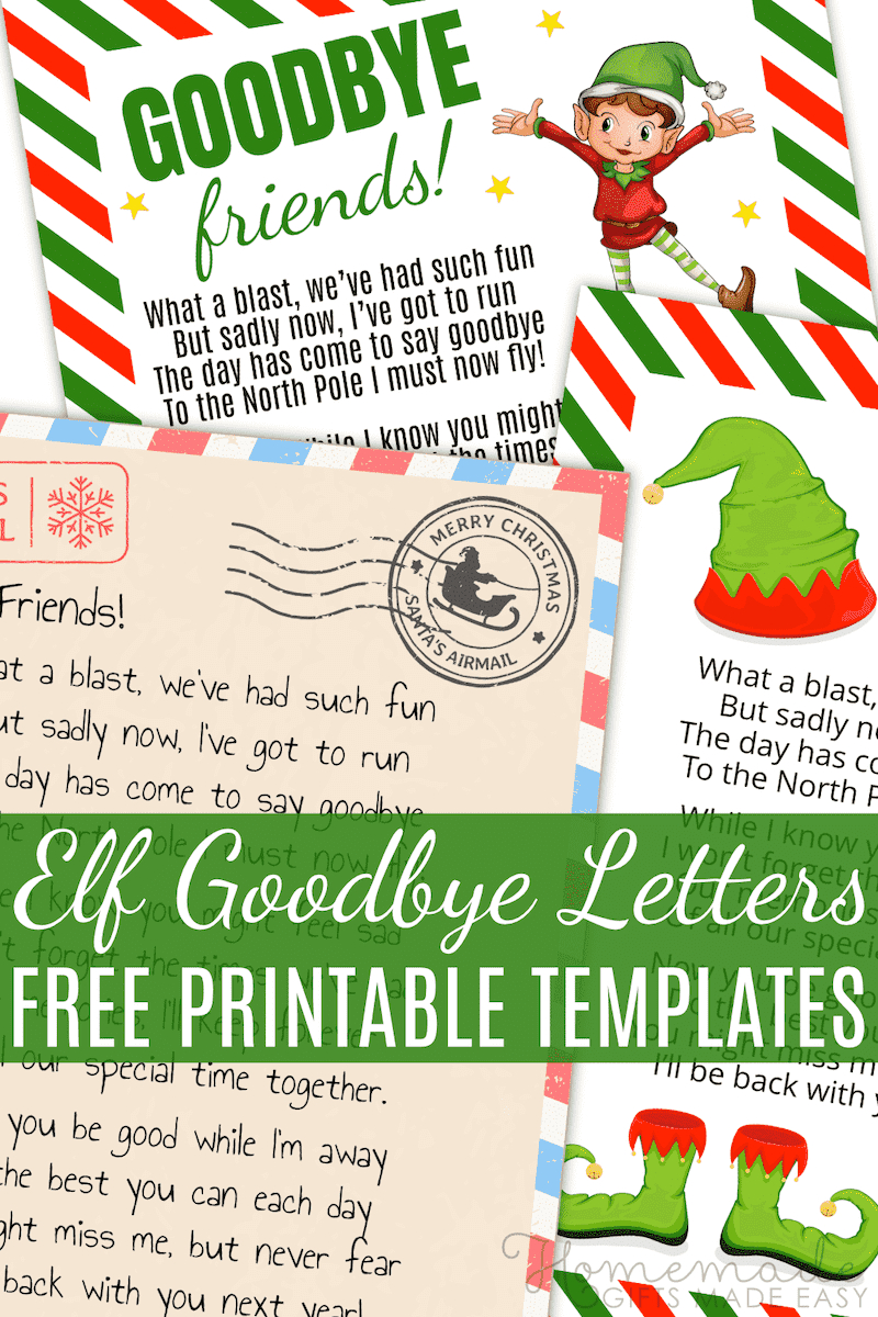 Free Printable Elf Goodbye Letters - Farewell From Elf On The Shelf! with regard to Free Printable Elf On The Shelf Goodbye Poem