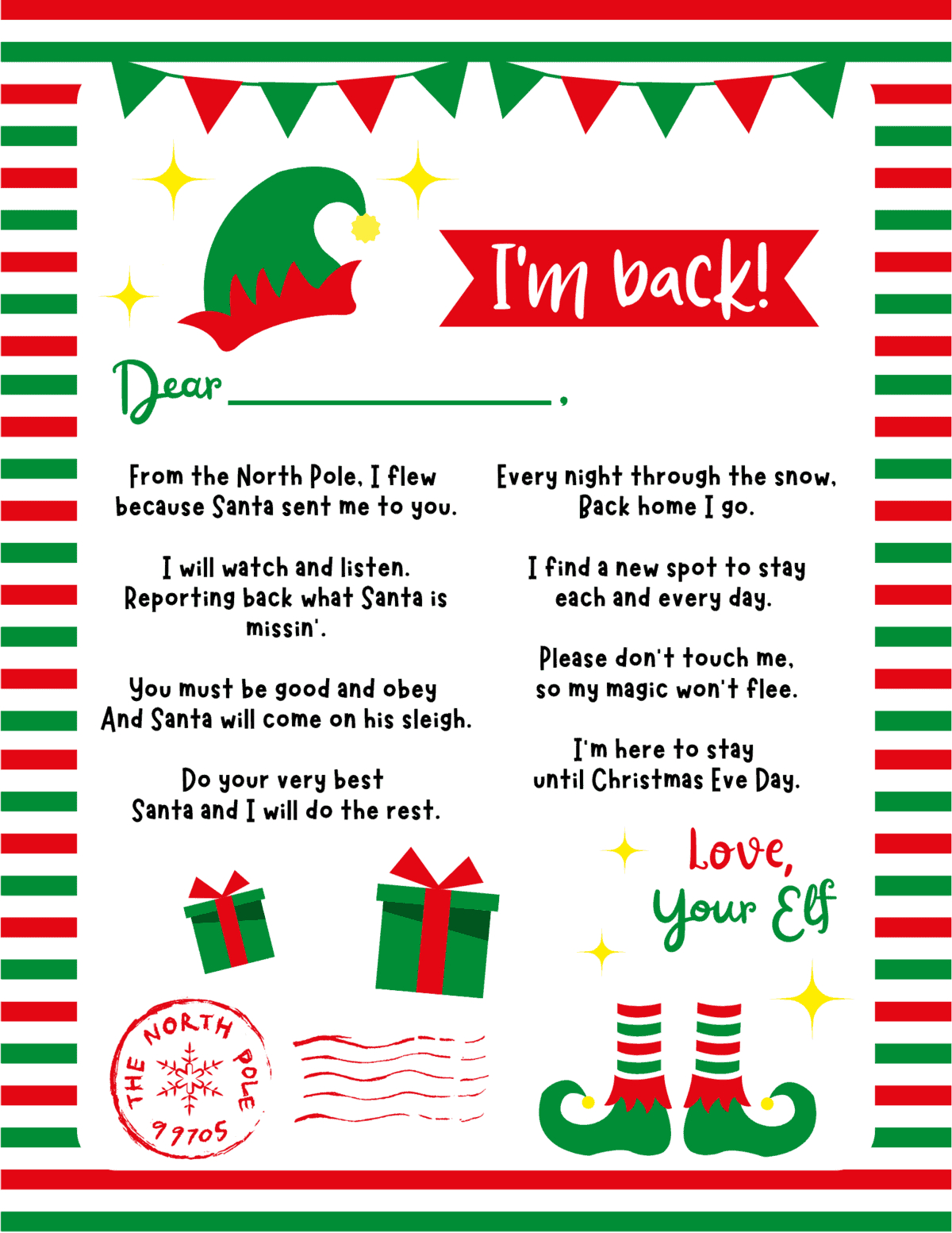 Free Printable Elf On The Shelf Arrival Letter - Prudent Penny Pincher with Elf on Shelf Return Letter Printable Free
