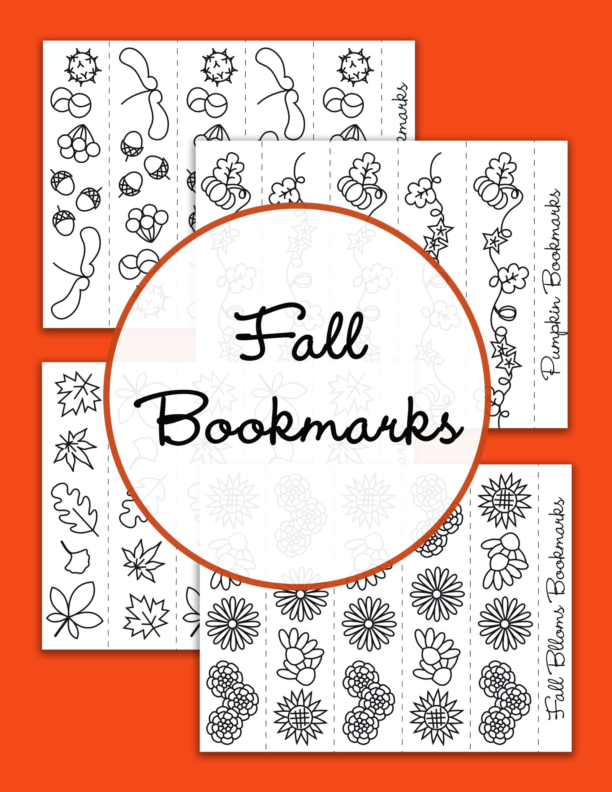 Free Printable} Fall Bookmarks To Colour - The-Gingerbread-House.co.uk for Fall Bookmarks Free Printable