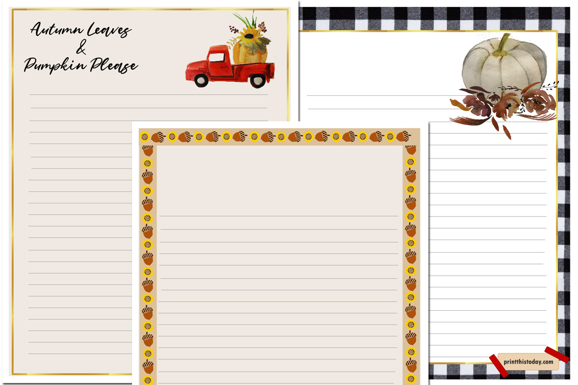 Free Printable Fall Writing Paper Stationery for Printable Fall Writing Paper