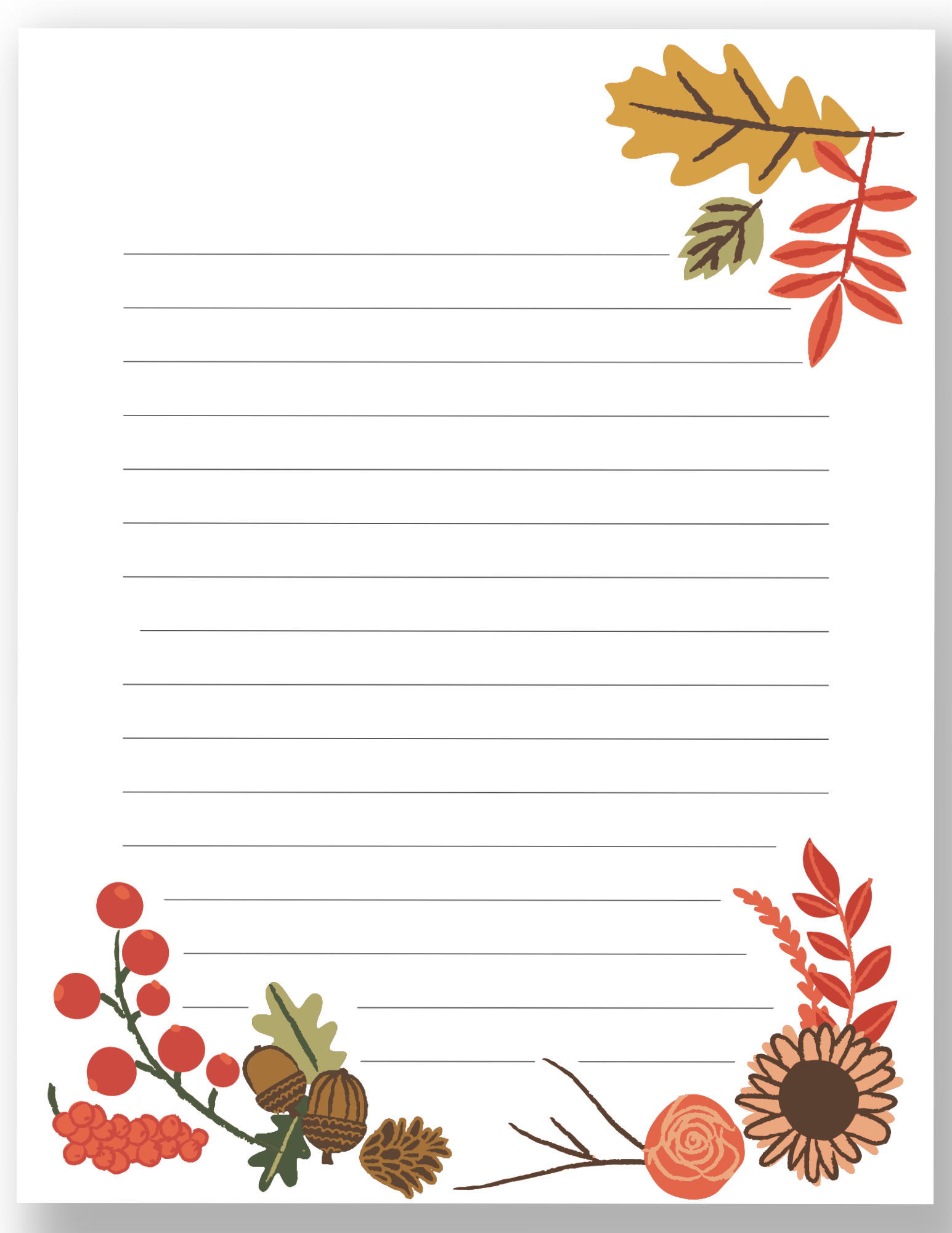 Free Printable Fall Writing Paper Stationery - Worksheets Library throughout Printable Fall Writing Paper