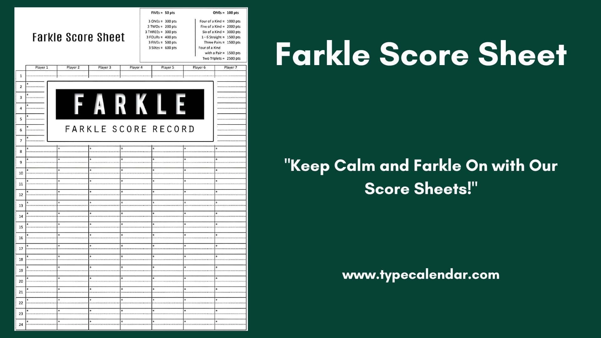 Free Printable Farkle Score Sheet [Excel, Pdf] &amp;amp; Rules - Gameplay inside Free Printable Farkle Rules