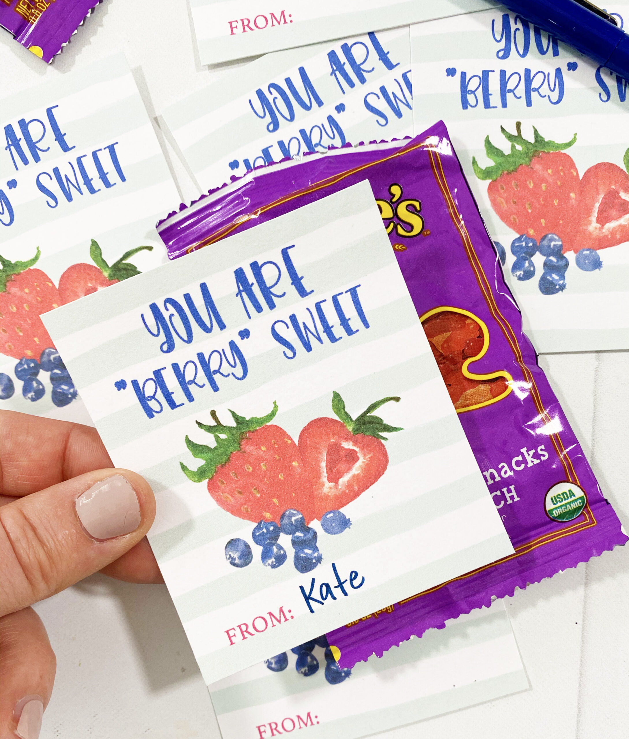 Free Printable Fruit Valentines - Pineapple Paper Co. throughout Fruit Snack Valentine Printable Free