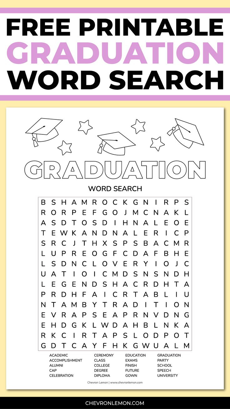 Free Printable Graduation Word Search in Graduation Word Search Free Printable