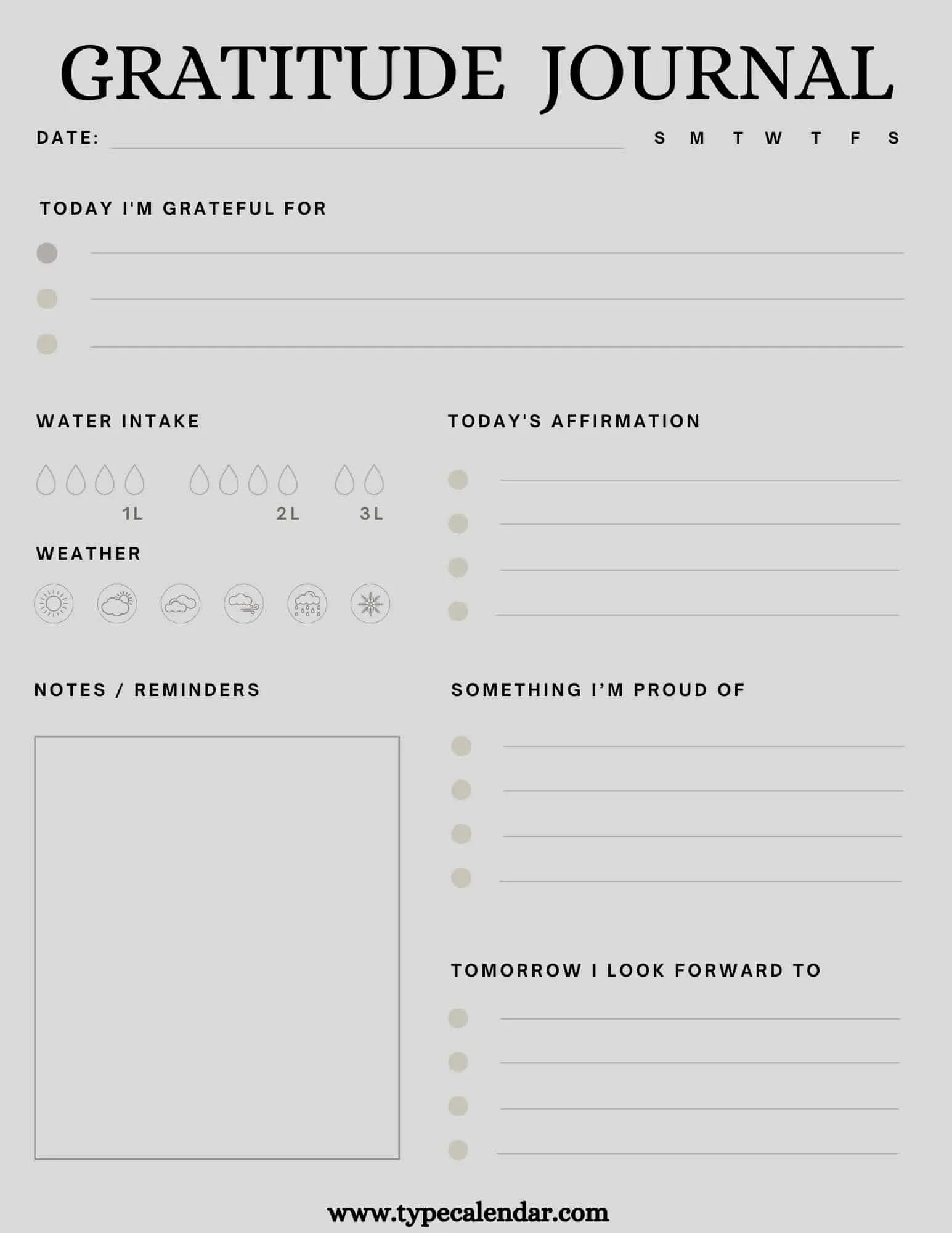Free Printable Gratitude Journal Templates [Pdf, Word] intended for Free Printable Gratitude Journal