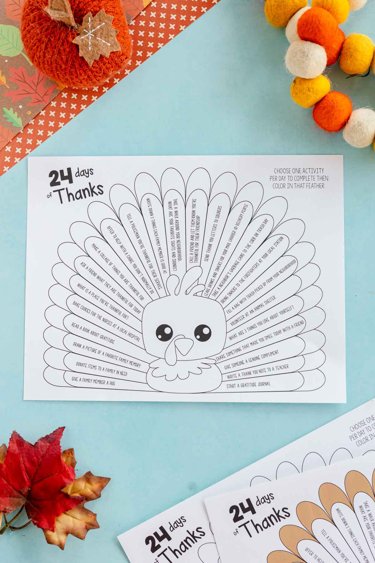 Free Printable Gratitude Thanksgiving Turkeys - Play Party Plan inside Thanksgiving Thankful Turkey Printable