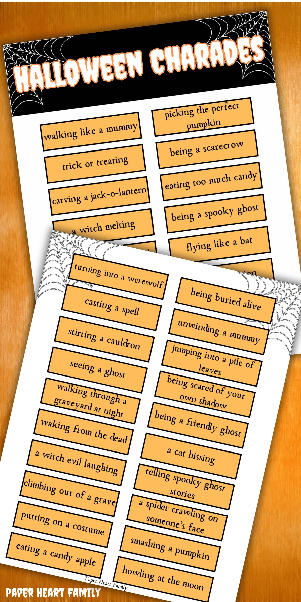 Free Printable Halloween Charades Game For All Ages within Halloween Charades Free Printable