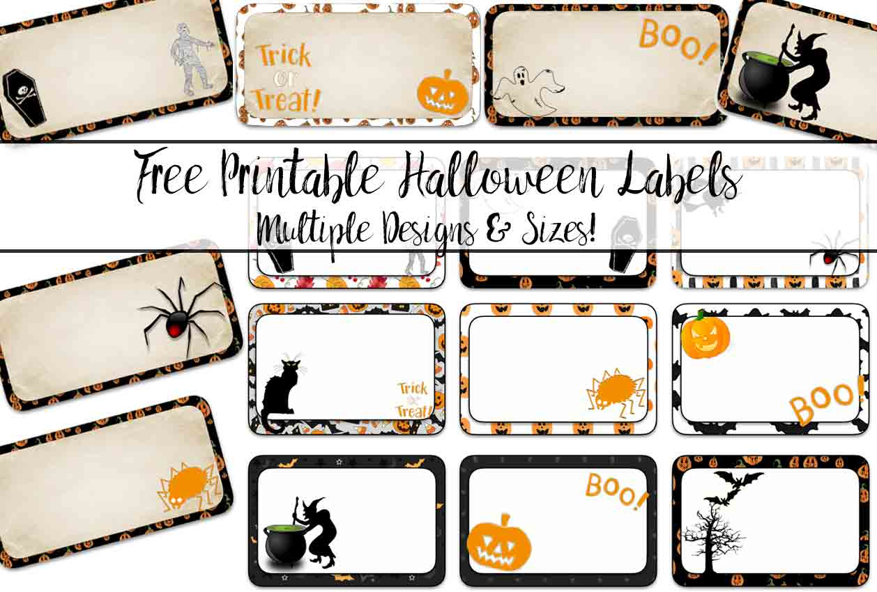 Free Printable Halloween Labels: Multiple Sizes, Multiple Designs intended for Halloween Food Labels Printable